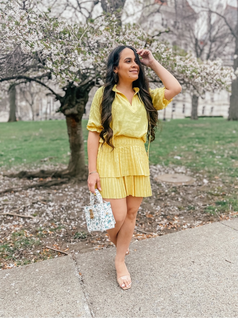 Sunny Yellow Pleated Dress